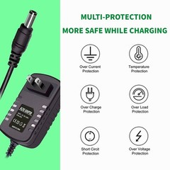 6V Circle Style Round Charger Power Fits for Ride On Toy Battery 6 Volts