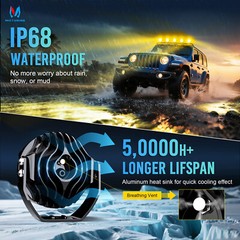 MICTUNING 5 inch 4″ LED Work Light LED Pods Spot Flood Offroad Driving Fog Lamps