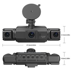 360 Degree View 4 Channel Dash Cam Front and Rear Inside Left Right, Dash Camera