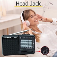 D328 Shortwave AM FM DSP Portable Small Multi Band Radio w/ Rechargeable Battery