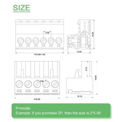 5 Pairs 6Pin 5.08mm Pitch Screw Terminal Block Connector Phoenix Plug