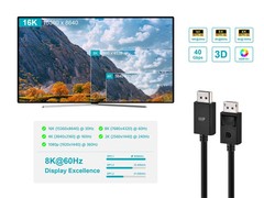 Monoprice DisplayPort 2.1 Cable, 40Gbps, 8K HDR, 4K165Hz, Ultra High-Speed,