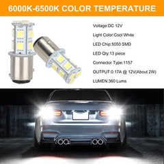 10x 6500K White 1157 Bay15d 13-SMD LED Car Truck Tail Brake Stop Light Bulb 12V
