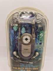 Vintage AM/FM Radio Blue Headphones Portable Personal Clip 2000s Street Fashion