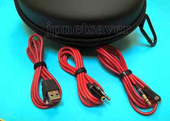 Hard Case Plus 3 accessory CABLES for Beats STUDIO 3/ 2 , SOLO 3/2 Headphones