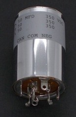 50/50/50uF @ 350vdc 3-section 1.5-in.dia. Electrolytic Can Capacitor