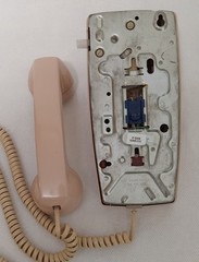 Western Electric rose beige 2554 touch tone wall phone, works