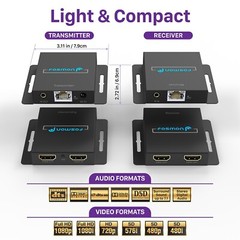 HDMI Extender Over Cat5 6 7 Network LAN Ethernet Cable up to 230ft 1080P@60Hz