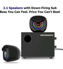 Wemeweme Computer Speakers, PC Speakers Subwoofer Desktop Laptop Monitor Gaming