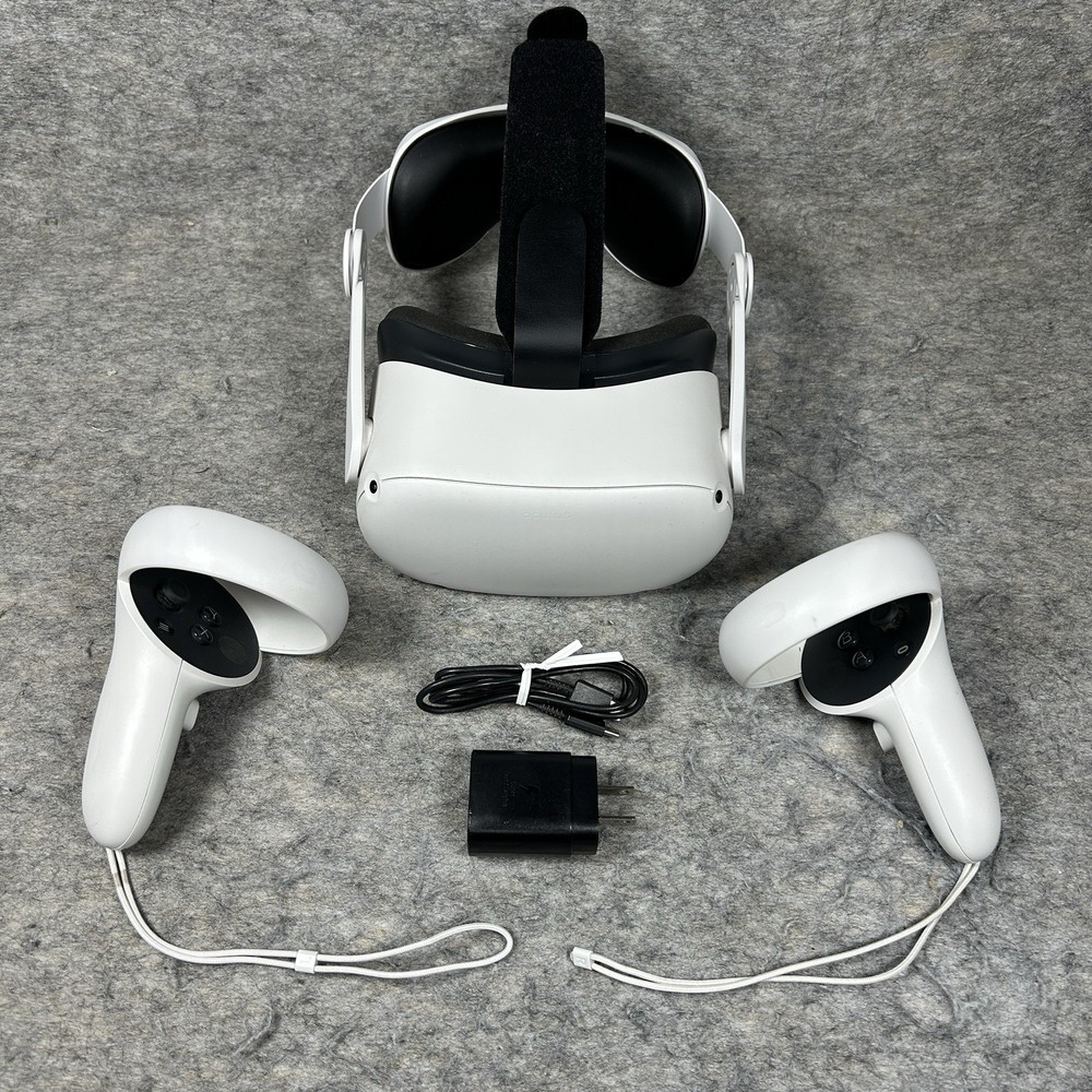Meta Oculus Quest 2 128GB VR Headset W/ Controllers Tested & Working