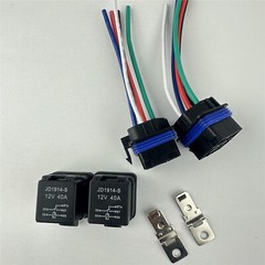 2Pcs Relays Switch 5Pin Harness Socket 12VDC 40A Waterproof Automotive Car SPDT