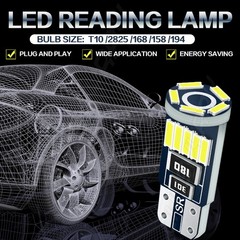 T10 LED License Plate Light Bulbs ×10 Super Bright White 168 2825 194