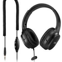 Extra Long 18ft Headphones for TV & PC, Volume Control, Wired Over Ear Stereo, 3