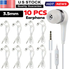 10 Pack Super Bass Headset 3.5mm In-Ear Earphone Stereo Earbuds Headphone Wired