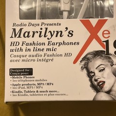 Radio Days Marilyn Monroe Earbuds Earphones Hd Fashion With In Line Mic New ￼