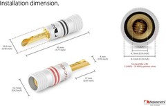 Nakamichi GrubLock Excel Series 24k Gold Plated BFA Banana Plugs, 10-18 AWG |…