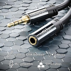 KabelDirekt – Headset Extension Cable – 3ft – Headphone Extension Cord with B…