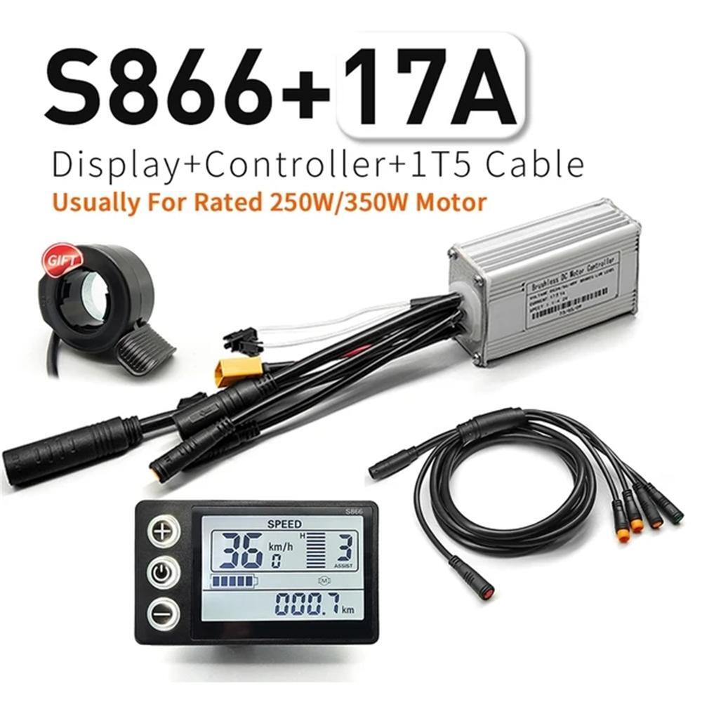 E-bike 24V/36V/48V 17A-30A Sine Wave Controller with Colorful LCD Display Kits