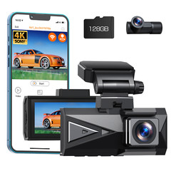 Toguard DC19 2160P Dash Cam Car Front Rear 4K + 4K Dual Car Camera with 128GB SD