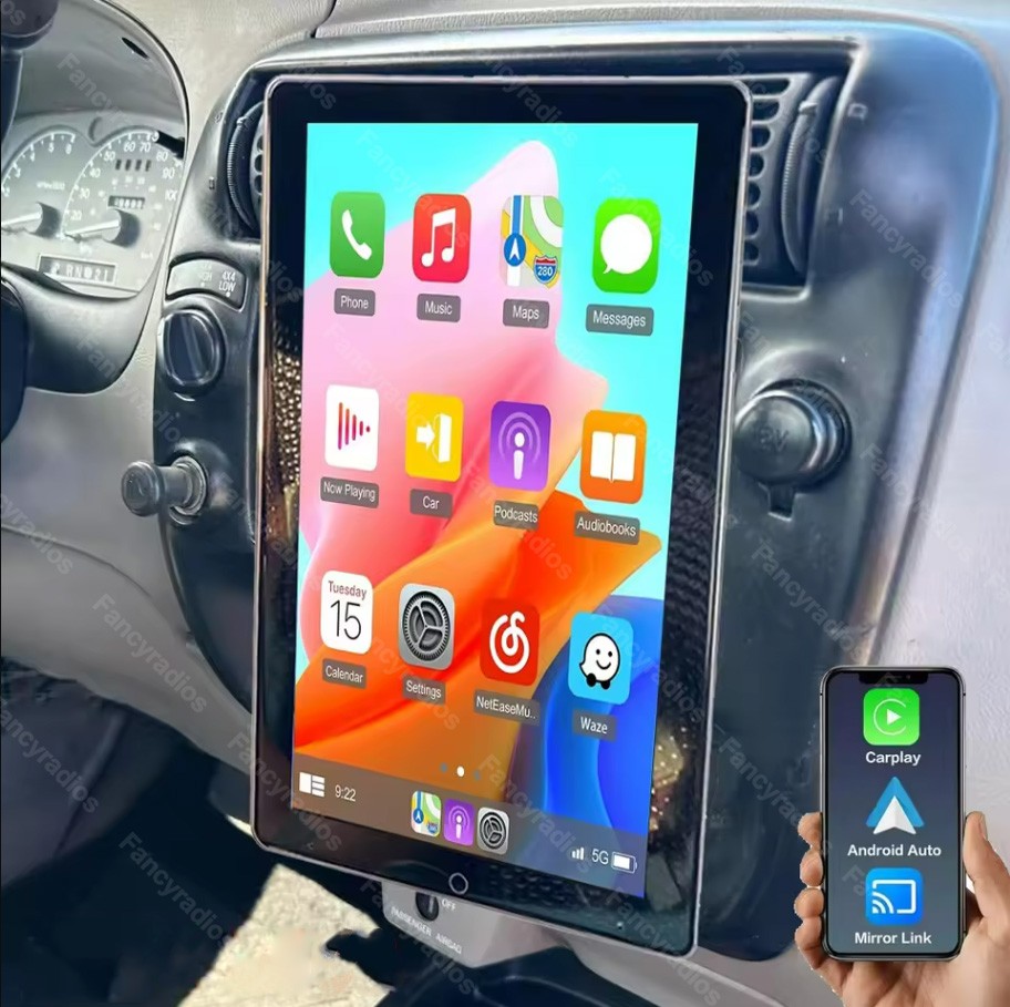 Android 15 Rotatable 10.1” 2 Din Carplay Car Radio GPS WIFI Touch Screen Stereo
