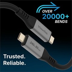 Visiontek 901801 Usb4 Cable 1.5m 240w Cabl Power Delivery 80 Gbps Data Transfe