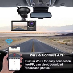 Dash Cam HD WIFI Car Dual Lens Front/Rear/Inside Video Recorder Camera G-sensor