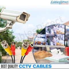 CCTV Cable Security Camera Siamese Wire BNC DC Power Video White Black Lot