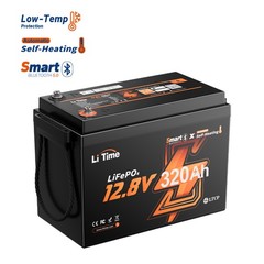 LiTime 12V 320Ah mini Bluetooth LiFePO4 Lithium Battery 200A BMS For RV Solar