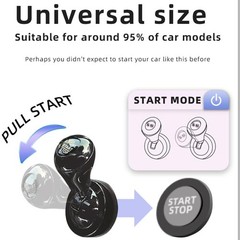 Car Joystick Push Start Button Cover, Metal Push to Start Accessories, Car
