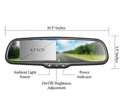 Master Tailgaters OEM Rear View Mirror with 4.3″ Auto Adjusting Brightness LCD