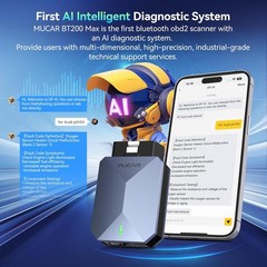 MUCAR BT200 MAX Bluetooth OBD2 Code Reader Scanner Tool Full System AI Diagnose