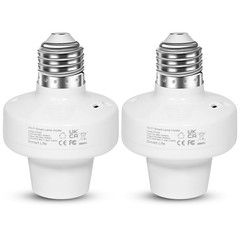 Smart Wifi E27/E26 Light Socket, [2 Pack] Intelligent WLAN Home Remote Control L