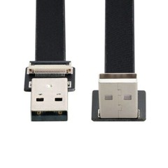 90 Degree Up Angled USB 2.0 Type-A Male to Type-A Male Data Flat Slim FPC Cable