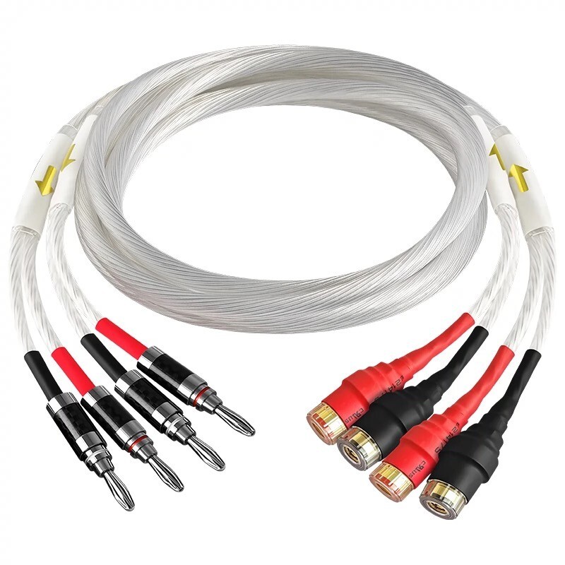 Binding Post to Banana Plug Adapter Cable to Banana 2 Male Plug Speaker Wire