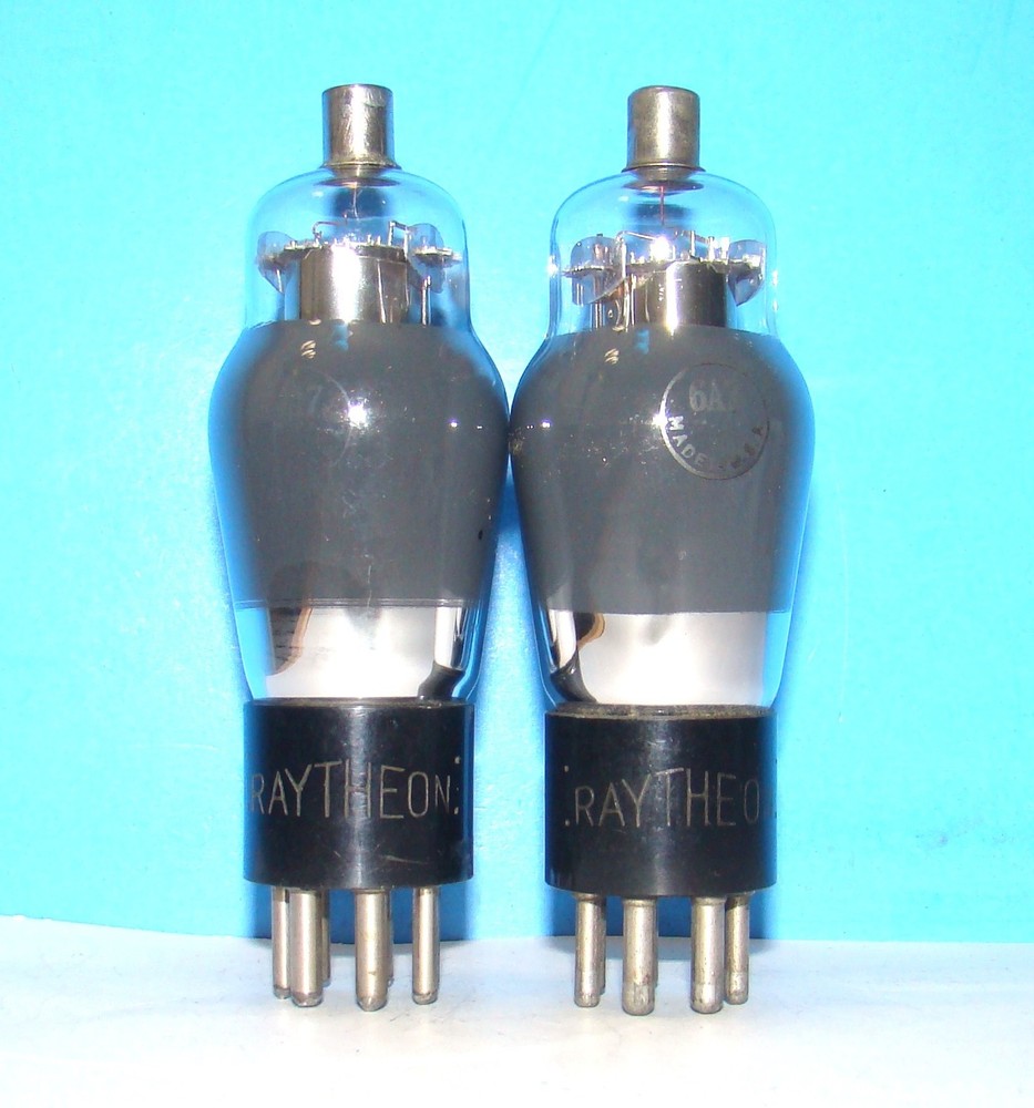 No type 6A7 Raytheon radio audio amplifier vacuum 2 tubes valves tested ST 6A7G