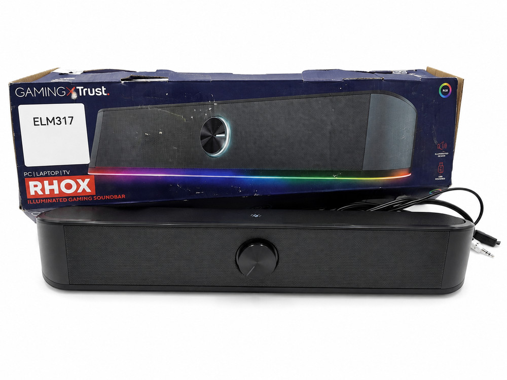 Gaming Trust RHOX RGB Illuminated Soundbar USB PC Laptop TV Speaker