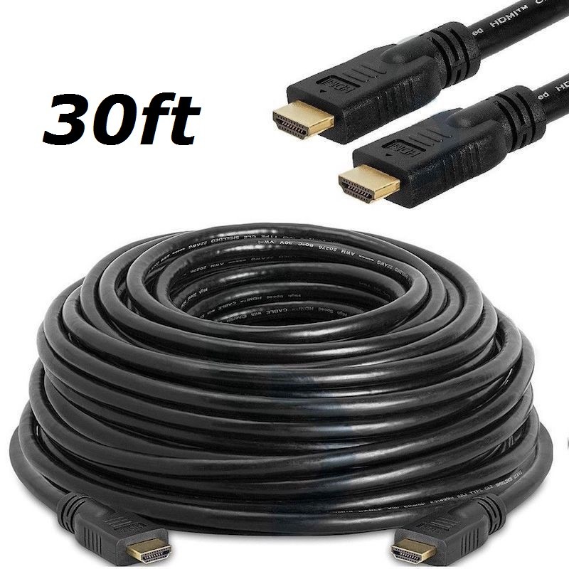 30 FT 30′ Ft High Speed HDMI Ethernet M/M 3D Cable 1080p HDTV PS3 xBox DVD M-M