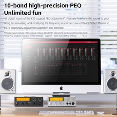 FiiO K15 Desktop DAC & Headphone Amp, w/AK4497Sx2, 10-Band PEQ (Black)