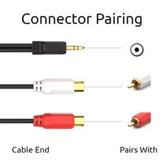 5pcs 1FT Aux Audio 3.5mm 1/8″ Male Plug to 2 RCA Phono Female Stereo Cable