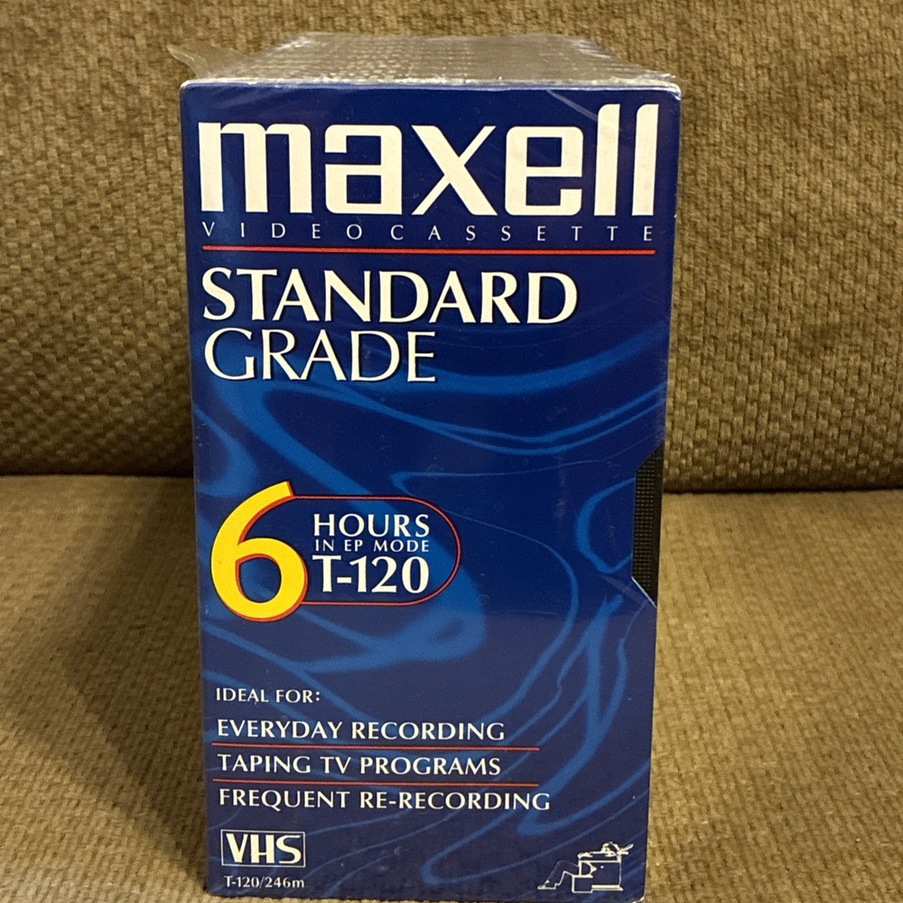 10 Sealed Maxell 6 Hours VHS Tapes T-120