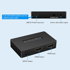 HDMI Audio Extractor Splitter Hdmi to Hdmi 3.5Mm Audio Adapter Converter with Sp