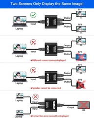 HDMI Splitter 1 In 2 Out – Aluminum 4K Signal V1.4 Powered HDCP Bypass Supports*