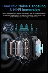 AI Smart Glasses Gradient Lenses Men Women 8MP Camera 4K HD Video Recorder