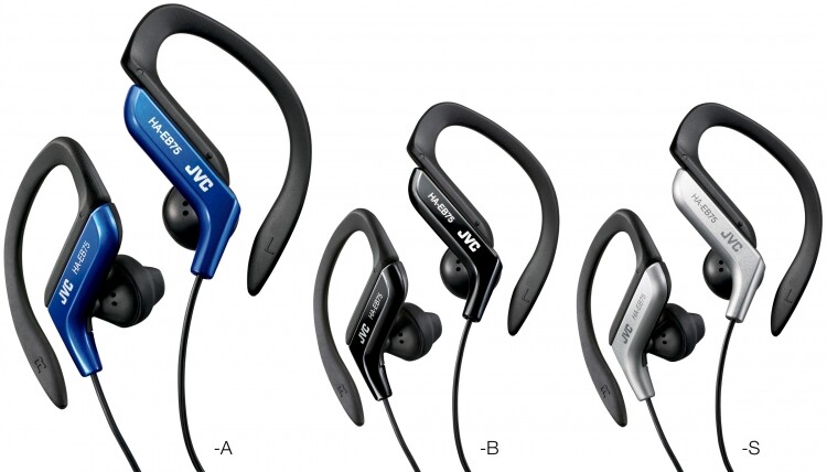 JVC HA-EB75 Sports Ear-Clip Headphones Assorted Colors Blue,Black Silver New!