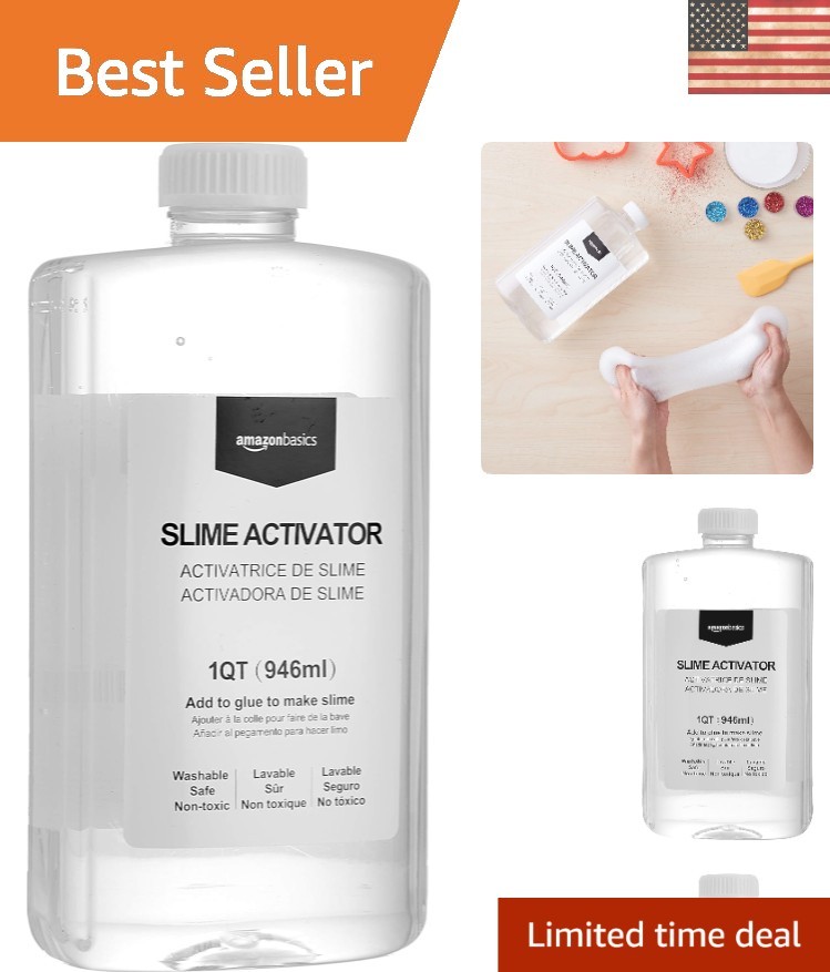 Slime Activator Solution 1 QT 946ml, Easy to Use, Washable, Clear, Stretchy, …