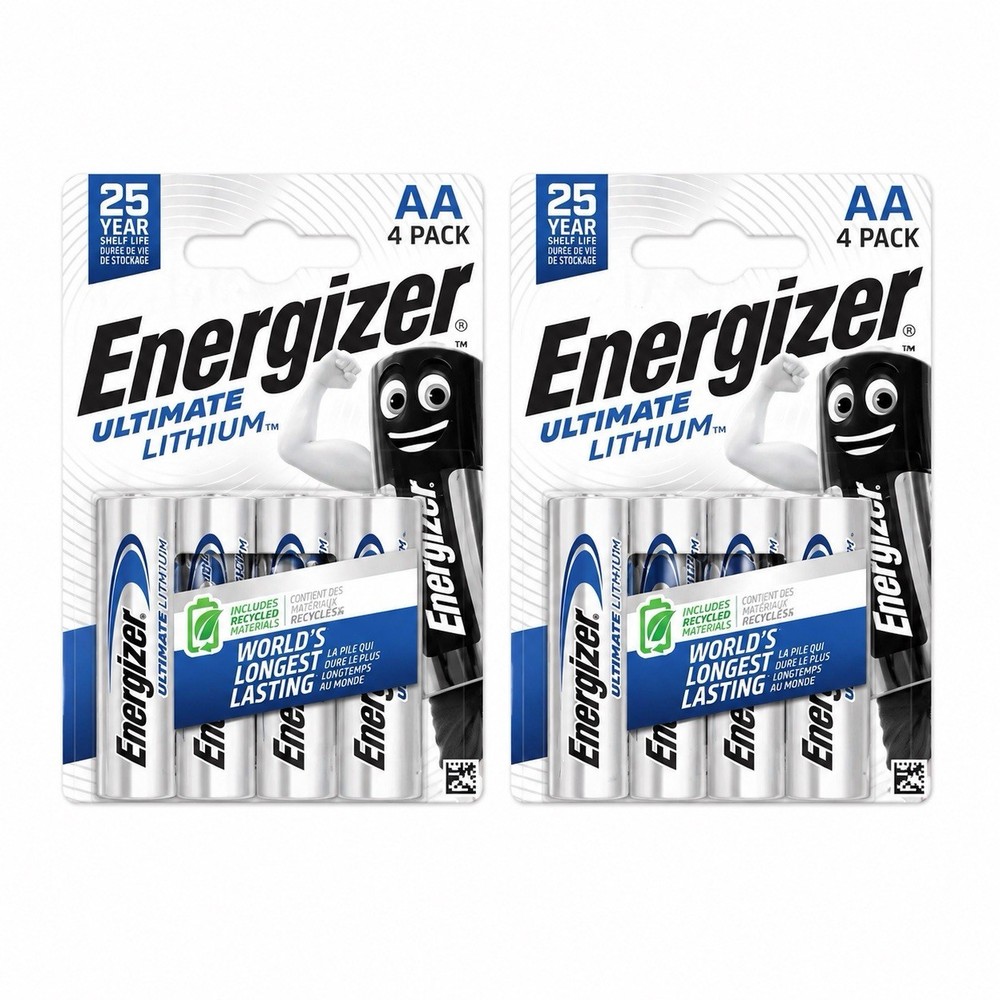 Energizer Ultimate Lithium AA Batteries (8 Pack), Double A Batteries