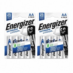 Energizer Ultimate Lithium AA Batteries (8 Pack), Double A Batteries