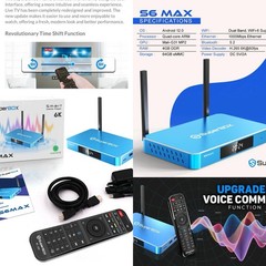 SuperBox S6 Max Android TV Box 4K Smart Media Stream Time Shift Voice Remote
