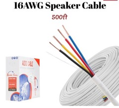 16AWG Speaker Cable 500ft CL2 In Wall 16/4 Gauge 4 Conductor Bulk Audio Wire New