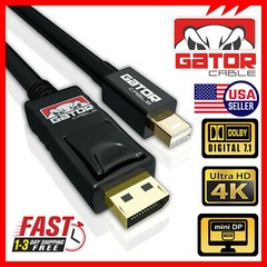 Mini DisplayPort to DisplayPort Cable Mini DP to DP Adapter HD Video 4K 60Hz 6FT